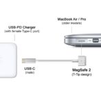 كابل شحن USB-C إلى MagSafe2 PD (نصيحة على شكل حرف T) 100 دبليو ماك بوك - الصورة 3