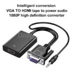 Adaptateur Convertisseur Vga Male Avec Audio To Hdmi Femelle Full Hd 1080P Noir