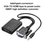 Adaptateur Convertisseur Vga Male Avec Audio To Hdmi Femelle Full Hd 1080P Noir