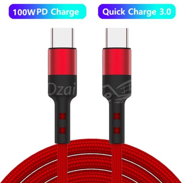 شاحن كابل USBC PD، كابل شحن سريع USB-C 5A 100W