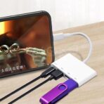محول لايتنينج متعدد الوظائف 8 دبابيس آيفون/آيباد+ 3 منافذ USB 3.0 - الصورة 4