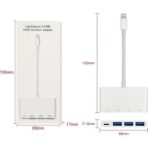 محول لايتنينج متعدد الوظائف 8 دبابيس آيفون/آيباد+ 3 منافذ USB 3.0 - الصورة 5