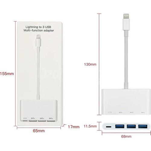110000275333038.jpg Adaptateur Lightning multifonction 8 broches  iPhone/ipad+ 3 ports USB 3.0 – Image 5