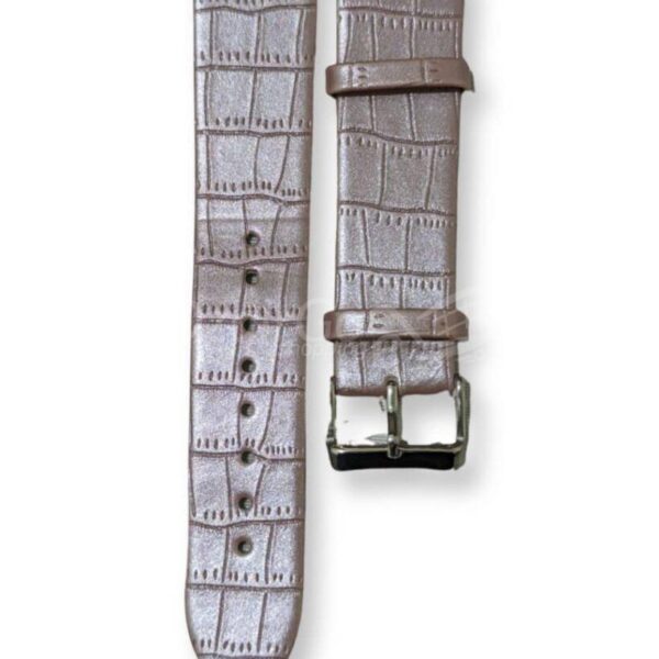 حزام ساعة من جلد التمساح الصناعي مقاس 22 ملم وردي فاتح/ساعة ذكية/ساعة متصلة