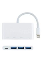 ⁦محول لايتنينج متعدد الوظائف 8 دبابيس آيفون/آيباد+ 3 منافذ USB 3.0⁩ - الصورة ⁦2⁩