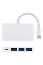 محول لايتنينج متعدد الوظائف 8 دبابيس آيفون/آيباد+ 3 منافذ USB 3.0 - الصورة 2