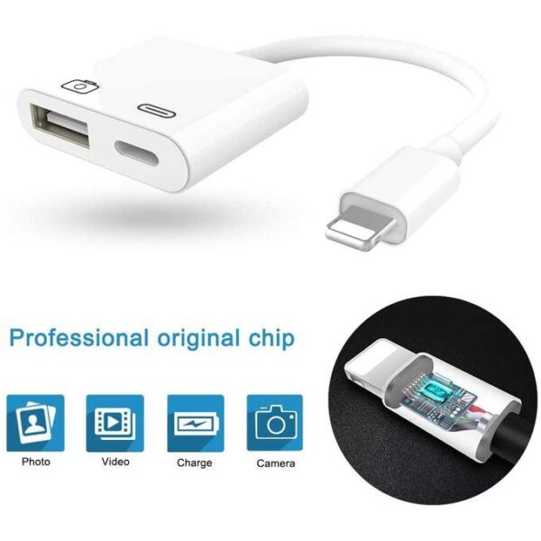 Adaptateur Cable Lightning to USB Camera Adapter, USB 3.0 Female OTG