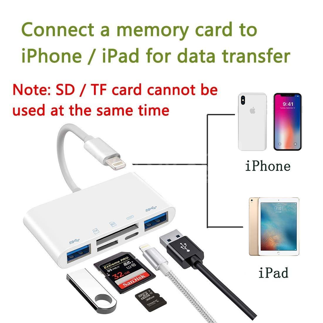 2-4-1jpgول لايتنينج للايفون/الايباد الكل في 1 5en1 Adaptateur Lightning iphone/ipad all in1 5en1 - الصورة 1
