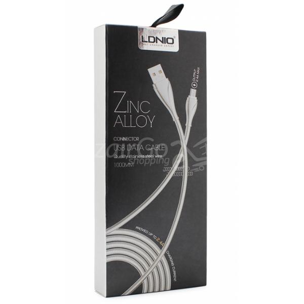 2-4.jpg Câble data LDNIO LS28 Zinc Alloy Micro USB Fast Charging 2.4A 1m Métal – Image 1