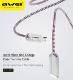 CABLE Awei CL – 30 5V 2.4A Micro USB Charge Data Transfer Cord 1M – Image 3
