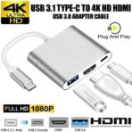 Adaptateur multiport USB C vers HDMI et câble USB C vers USB C 3.0 Gen 2 20 Gbit/s MacBook