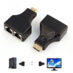 HDMI Extender vers Double Adaptateur réseau 3D Ethernet RJ45 sur Cat 5e / 6 HD 1080p -Noir-