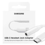 Adaptateur type c 3.5 mm Jack Câble Audio D'origine Samsung blanc auxiliaire
