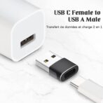 Adaptateur USB C, Adaptateur USB 3.0 Type C Femelle DATA et CHARGE rapide – Image 4