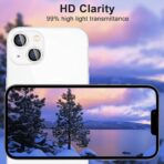 Verre trempé 9H pour Iphone 14/14PLUS  Protecteur d'écran de caméra CD anneau de caméra Protecteur d'objectif de caméra pour iphone14 14 PLUS 14+ – Image 2
