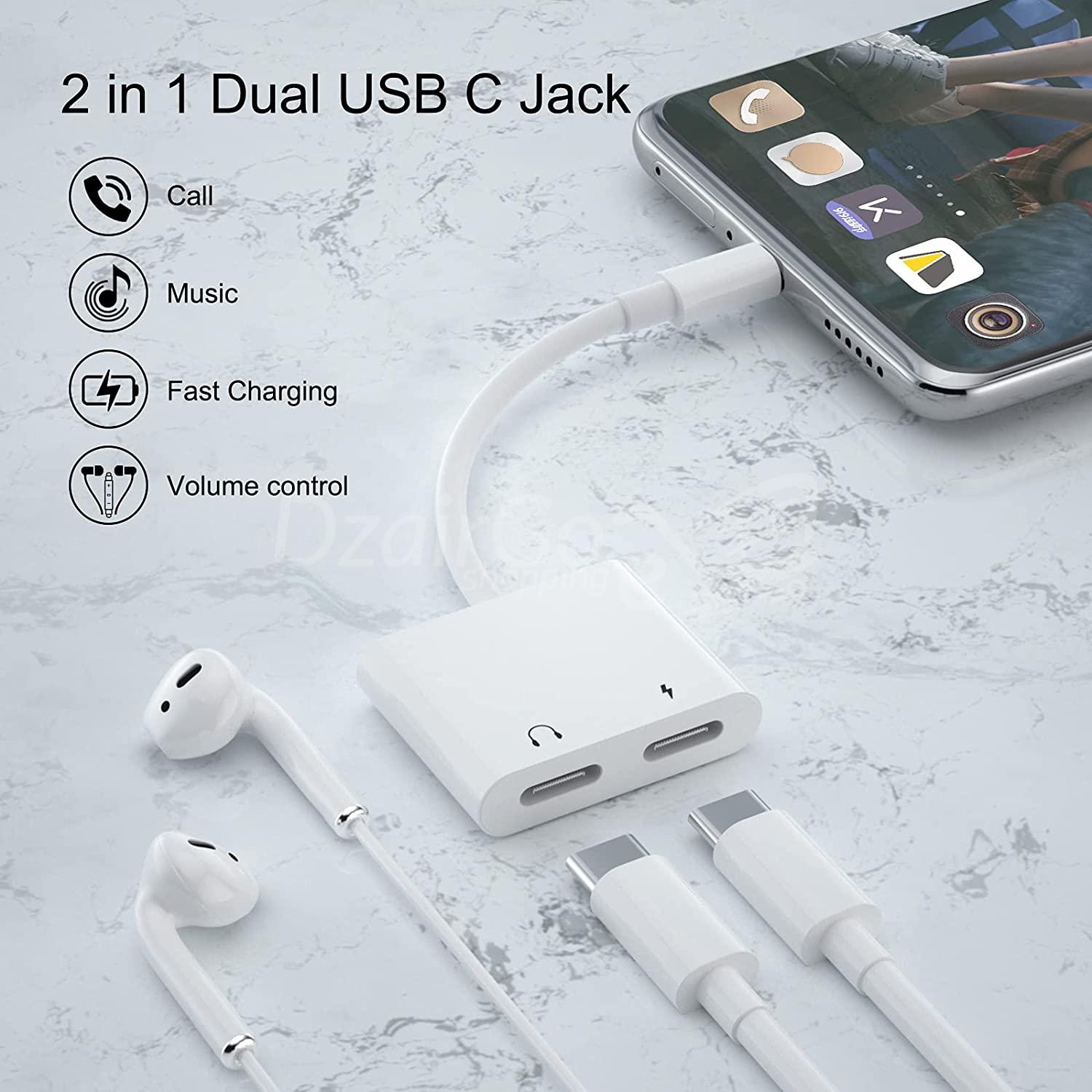 71XaXV2oN8L._AC_SL1500_.jpg Adaptateur USB C Type C,2 en 1 MacBook iPad smartphone jh032 – Image 1