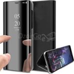 جراب pochette Mirror S10 NOIR لهاتف Samsung Galaxy S10 الأصلي، جراب قلاب رفيع وشفاف