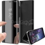 جراب pochette Mirror S10 NOIR لهاتف Samsung Galaxy S10 الأصلي، جراب قلاب رفيع وشفاف
