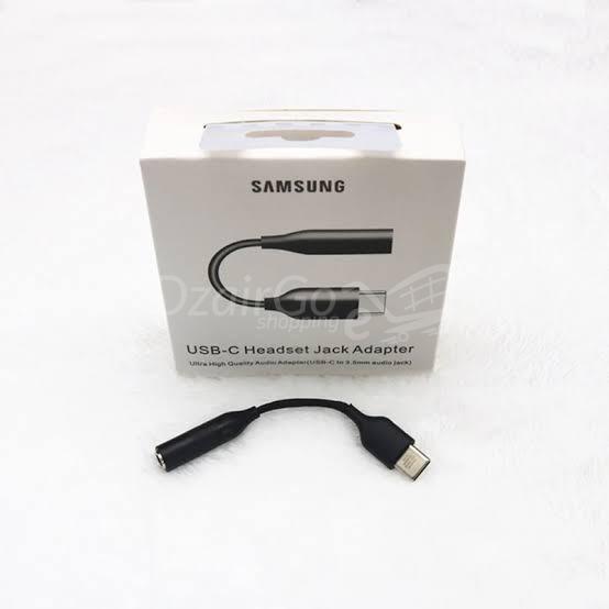 Adaptateur type c 3.5 mm Jack Câble Audio D'origine Samsung noir auxiliaire