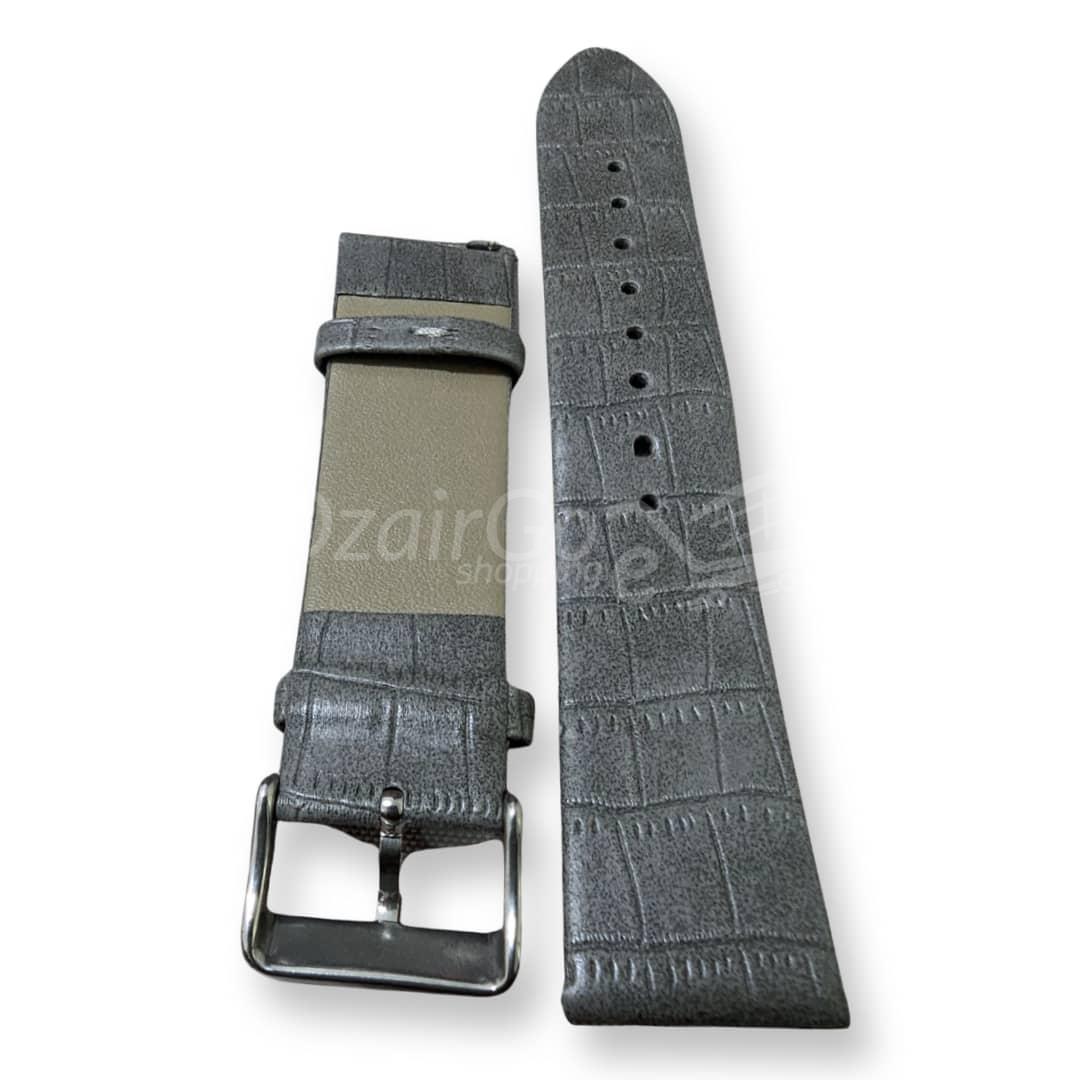 92554حزام ساعة جلد التمساح المقلد باللون الرمادي مقاس 22 ممية/ساعة متصلة Gris Bracelet 22MM de montre en cuir simili croco. smartwatch /montre connectée - الصورة 2
