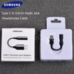 ⁦محول من النوع ج 3.5 mm Jack Câble Audio D'origine Samsung noir auxiliaire⁩ - الصورة ⁦3⁩