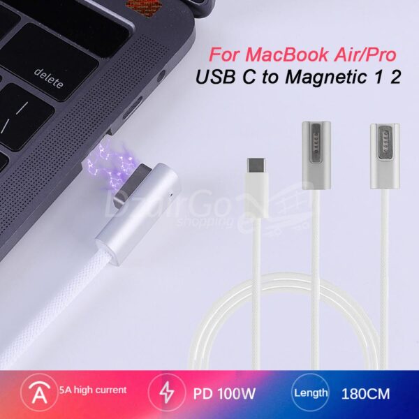Câble de charge PD USB-C vers MagSafe 1 (L-Tip) 100 W