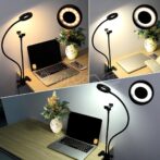 ⁦حامل هاتف خلوي معدني 2 في 1 مع ضوء LED, ضوء الدائري⁩ - الصورة ⁦2⁩