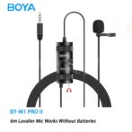 BOYA BY-M1 PRO II mini-Microphone Lavalier à Clip, 3.5mm, Radio filaire TRRS, ancre pour diffusion en direct ,a cravate