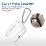 جراب AIRPOD PRO غطاء واقٍ شفاف من مادة البولي يوريثان الحراري مع سلسلة مفاتيح لعلبة AirPods جراب تموج الهواء لحالة AirPods Pro