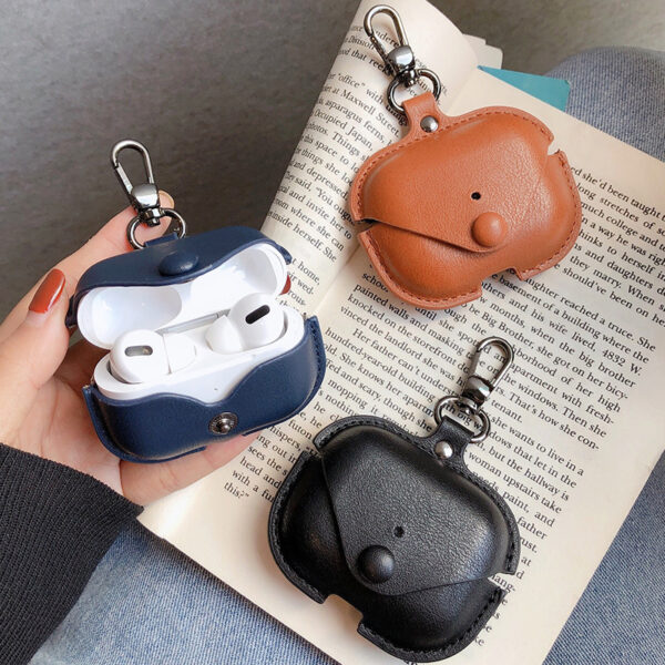 حافظة لسماعات AirPods PRO اللاسلكية بتقنية البلوتوث، غطاء حماية من الجلد الأصلي، ملحقات جلدية لحقيبة شحن Apple AirPods