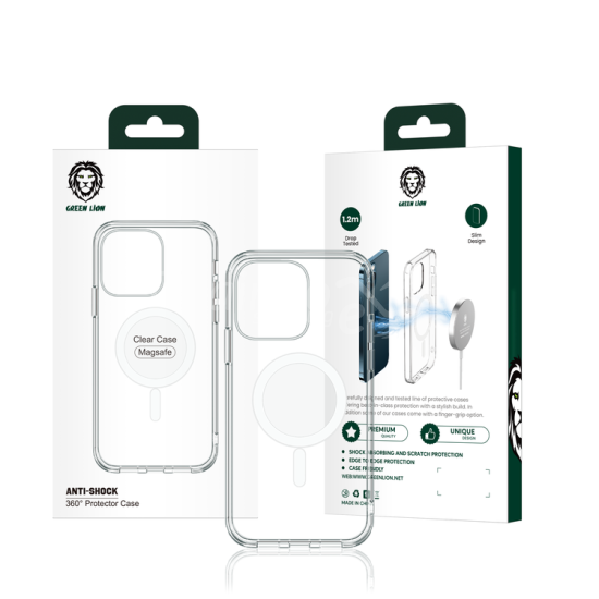 Coque Magnétique Créative Antichoc Green Lion 360° Pour IPhone 14 Pro Max (6.7″) - Transparente ORIGINAL