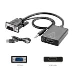 Adaptateur Convertisseur Vga Male Avec Audio To Hdmi Femelle Full Hd 1080P Noir – Image 5