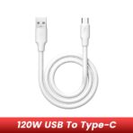 كابل شحن سريع 6A 120W USB من النوع C OD6.0, سلك شاحن USB-C للشحن السريع والتاريخ, متوافق مع أبل هواوي Xiaomi سامسونج