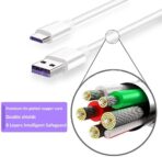câble huawei USB de Type C 5A, Super données, ligne violet ORIGINAL huawei – Image 5