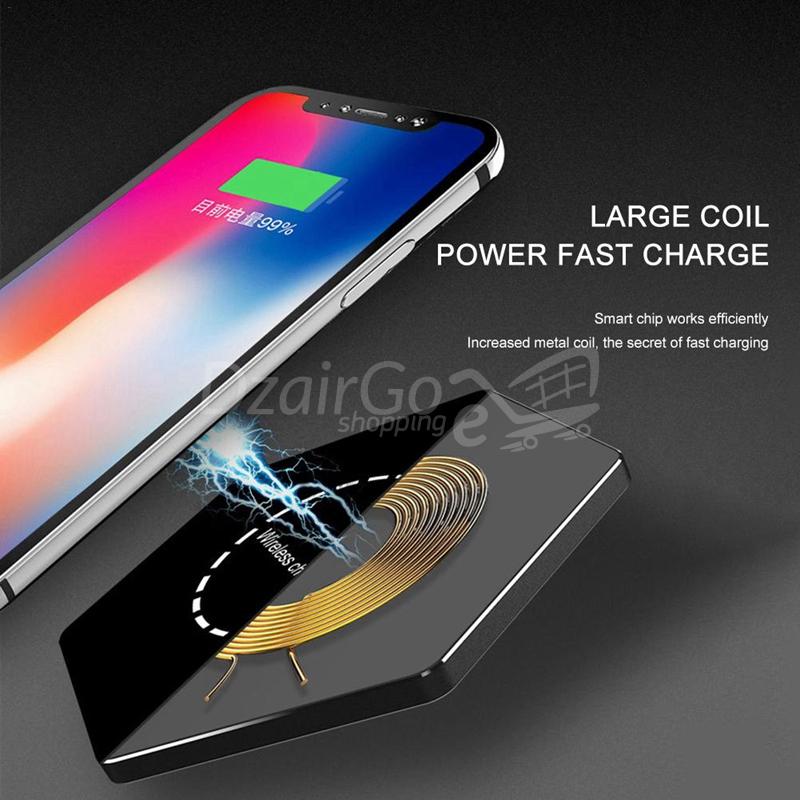 Hd34eجهاز استقبال الشاحن اللاسلكي HFES Kd03 Diamond الشحن اللاسلكي ذو الملمس المعدني وحماية الأمان Qi الشحن السريع chargeur sans fil récepteur HFES Kd03 diamant sans fil charge métal Texture Protection de sécurité charge rapide Qi - الصورة 1