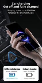 Chargeur auto 25 W PD de type C très bonne qualité , allume cigare adaptateur auto rapide Samsung 25w fast – Image 5