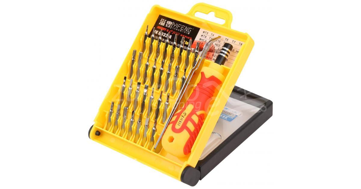 JM-6032-A-1200x630-1.jpg JAKEMY JK-6032A – kit d'outils de réparation professionnels 32 en 1, tournevis de précision multifonctionnel pour iphone, jeu de tournevis pour ordinateur portable – Image 1