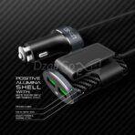 Chargeur auto LDNIO C502 4 ports de chargeur de voiture USB rapide avec câble d'extension Siège avant et arrière pour siège arrière Port allume-cigare - Pour iPhone et Samsung - iPad - Tablette - Galaxy Tab - Chargeur rapide – Image 3