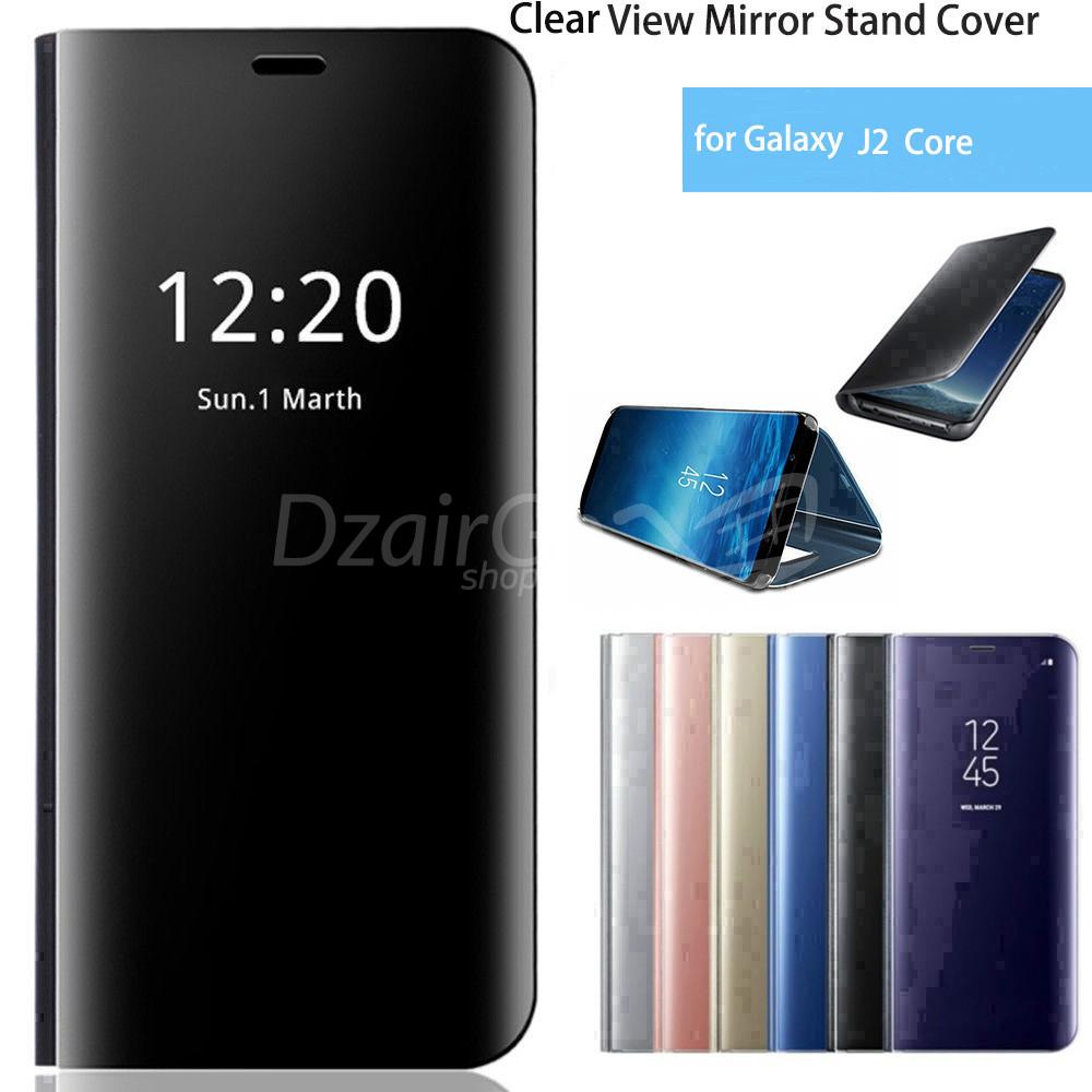 Pour-Samsung-Galaxy-J2-Core-couverture-de-luxe-Smart-View-miroir-en-cuir-tui-support-rabat.jpg_Q90.jpg pochette miroir j2 CORE multi couleur Coque Flip cover mirror Étui housse miroir SAMSUNG J2 CORE – Image 1