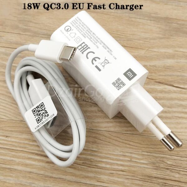 Chargeur mi QC3.0 18W USB rapide avec câble 3A de type C