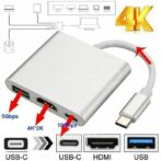 Adaptateur multiport USB C vers HDMI et câble USB C vers USB C 3.0  Gen 2 20 Gbit/s MacBook – Image 2