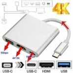 Adaptateur multiport USB C vers HDMI et câble USB C vers USB C 3.0 Gen 2 20 Gbit/s MacBook – Image 2