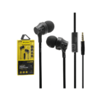 سماعات أذن سلكية صغيرة ستيريو معدنية للألعاب مع ميكروفون للهاتف اللوحي باللون الأسود