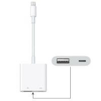 A38F069D1ADC0C4DE8CCADF37B5C0650-1.JPG_200X200Q80-1.JPG00x2الىq80دبابيس مع منفذ الشحنS OTG Adaptateur de caméra portable USB 3.0 à 8 broches avec port de charge, adaptateur iOS OTG, blanc - الصورة 1