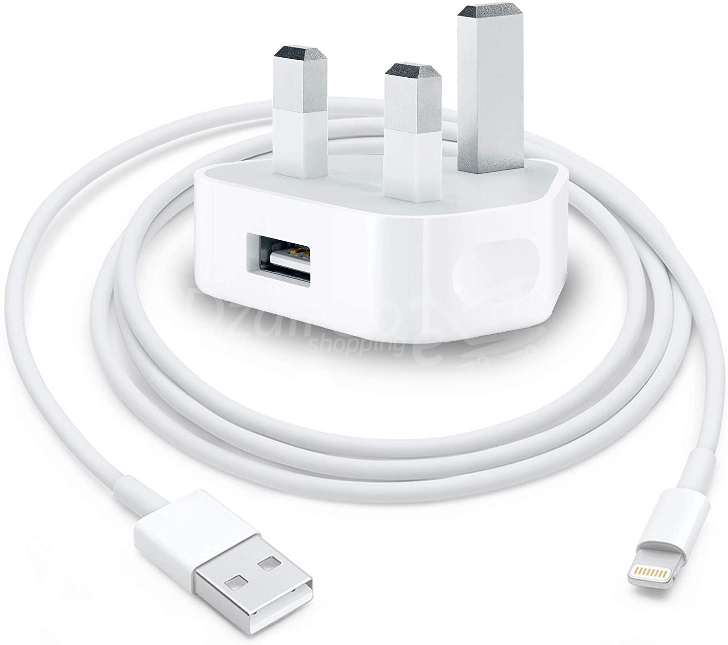 Chargeur Apple 5W avec prise UK complet avec câble iPhone ORIGINAL