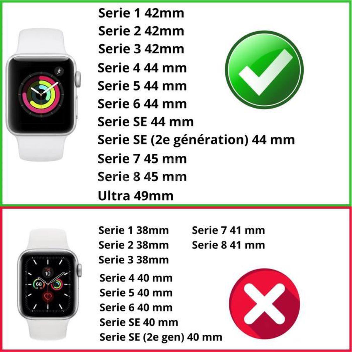 متوافق-apple-iwatch-44-mm-bracelet-silicone.jpgر سوبل 42/44/45/49 ملمذكية/ساعة متصلة Bracelet Silicone apple watch Noir Souple 42/44/45/49MM. smartwatch /montre connectée - الصورة 4