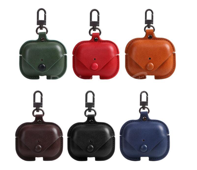 الأذن kairpods.jpgrPods حماية لسماعات الأذن اللاسلكية بتقنية البلوتوث من الجلد الأصلي لحقيبة شحن Apple AirPods Étui pour AirPods 3 écouteurs Bluetooth sans fil en cuir véritable accessoires de peau de couverture de protection pour étui de charge Apple AirPods - الصورة 1