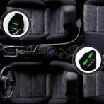 Chargeur Auto Ldnio C502 4 ports de chargeur de voiture USB rapide avec câble d'extension Siège avant et arrière pour siège arrière Port allume-cigare - للآيفون والسامسونج - اى باد - لوح - علامة التبويب المجرة - شاحن سريع - الصورة 2