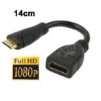 كابل محول HDMI صغير عالي السرعة ذكر إلى أنثى, 1080ص, 15سم, câble d'alimentation pour téléphone portable et TV