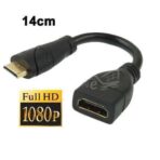 كابل محول HDMI صغير عالي السرعة ذكر إلى أنثى, 1080ص, 15سم, câble d'alimentation pour téléphone portable et TV